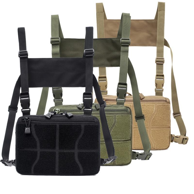 

Outdoor Bags Nylon Chest Backpack Sports Climbing Tactical Camping Hunting Military Bag, Black color
