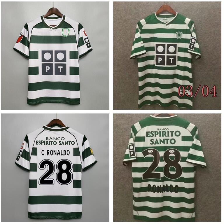 

2003 2004 Sporting CP Lisbon retro soccer jerseys 03 04 RONALDO Classic Vintage adult football Sports shirts, Black;yellow