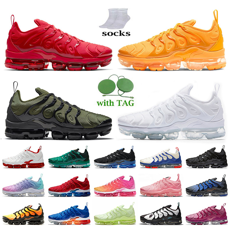 

2022 Tn Plus Big Size US 13 Mens Running Shoes Triple White University Red Dark Russet Griffey Knicks Vibes Hyper Royal Black Tns Sports G-001, D33 university red 40-45