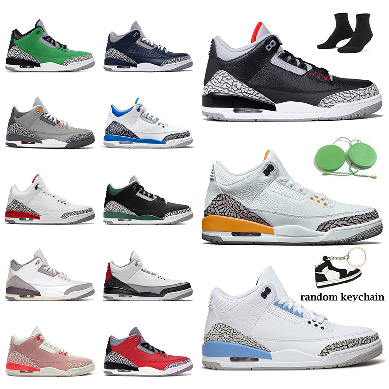 

Mens Trainers Sports Sneakers Top Quality 3s Basketball Shoes Air Jordan 3 Black Cement UNC Laser Orange Jumpman Pine Green A Ma Maniere Ret