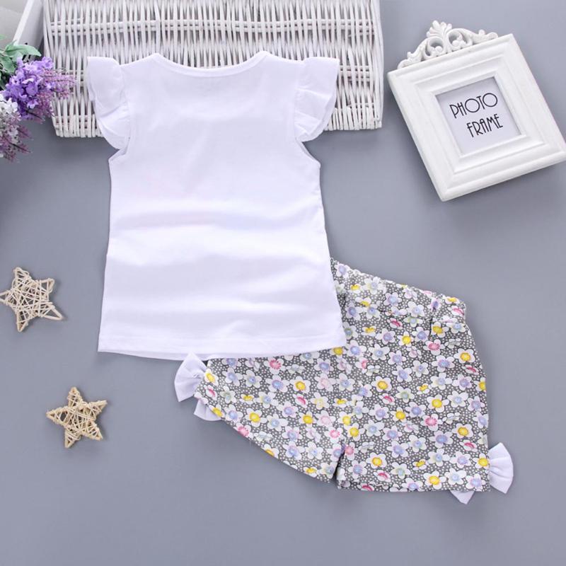 

Clothing Sets Clothes T-shirt Lolly Baby Toddler Girls Tops+Short Outfits Set Kids Pants 2PCS Outfits&Set, White