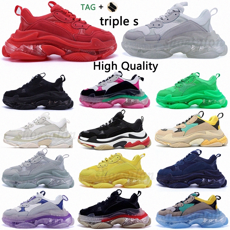 

2021 Fashion men women womens mens Balenciaga Shoes Designers triple s clear sole Platform Casual Paris 17FW old Dad large increasing sneakers crystal sports d9mq#, I need look other product