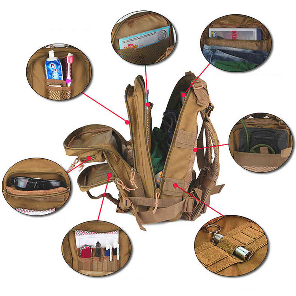 

Outdoor Military Rucksacks 1000D Nylon 30L Waterproof Tactical backpack Sports Camping Hiking Trekking Fishing Hunting Bags K726