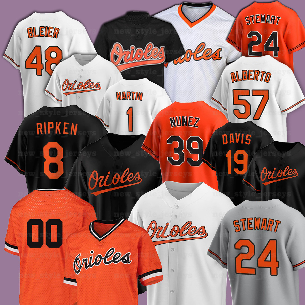 

47 John Means Baltimores Baseball Jerseys Orioles Cal Ripken Trey Mancini Brooks Robinson Roberto Alomar Mychal Givens Santander Richard Bleier Custom Jersey x2, Men(jin ying)