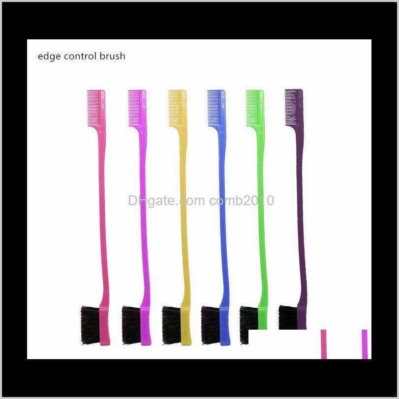 

Brushes Care Products Drop Delivery 2021 Double Sided Edge Control Comb Styling Hair Eyebrow Brush Women Cosmetic Beauty Tools 12Pcs Hrctb, Silver