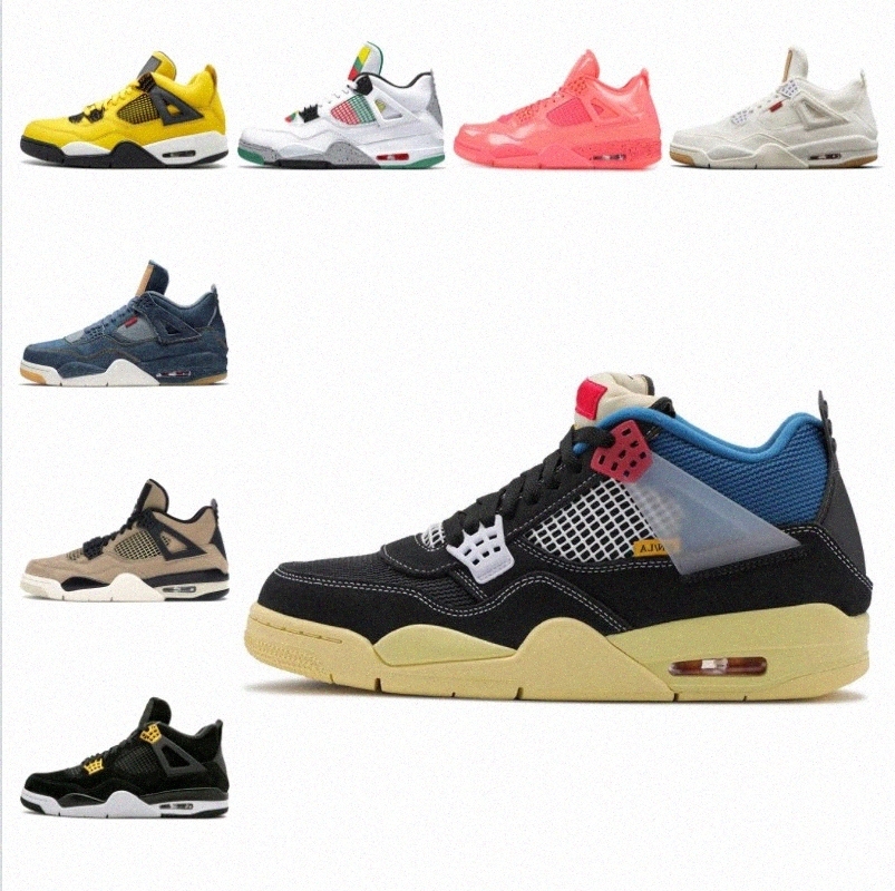 

Top Quality Sail jumpman 4 air jorden 4s Men Women Basketball Shoes University Blue Bred Cactus Jack White Cement Guava Mens jordam 4 Sports, Black