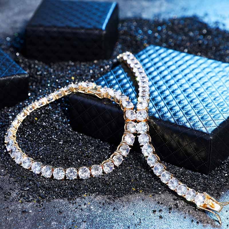 

Link, Chain TOPGRILLZ Iced Zircon Tennis Men's Hip Hop Jewelry 925 Sterling Silver Gold Lobster Clasp CZ Bracelet Link 7 8 Inch