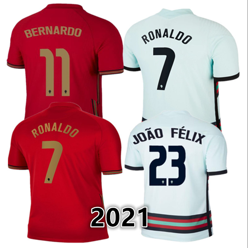 

Top Quality Size S-3xl Andre Sia Ronaldo B.fernandes Bernardo Felix Joao Cancelo New Men 2021- 2021 Portugal Shirt, White;black