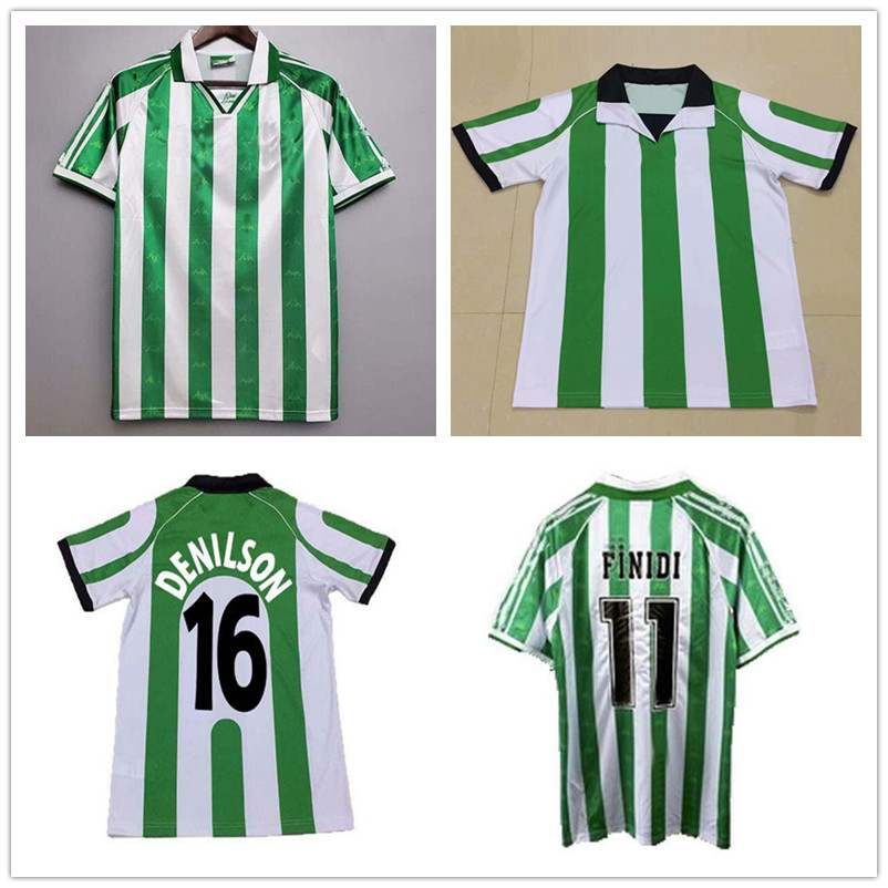 

Real Betis 95 97 98 retro soccer jerseys 1995 Real Betis Match Worn Menendez FINIDI 25 RIOS 21 FINIDI 11 football jerseys maillot de foot, Grey
