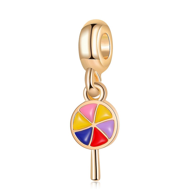 

Fit Pandora Charm Bracelet European Silver Charms Snake Beads Gold Plated Colored Lollipop Pendant DIY Snake Chain For Women Bangle Necklace Jewelry