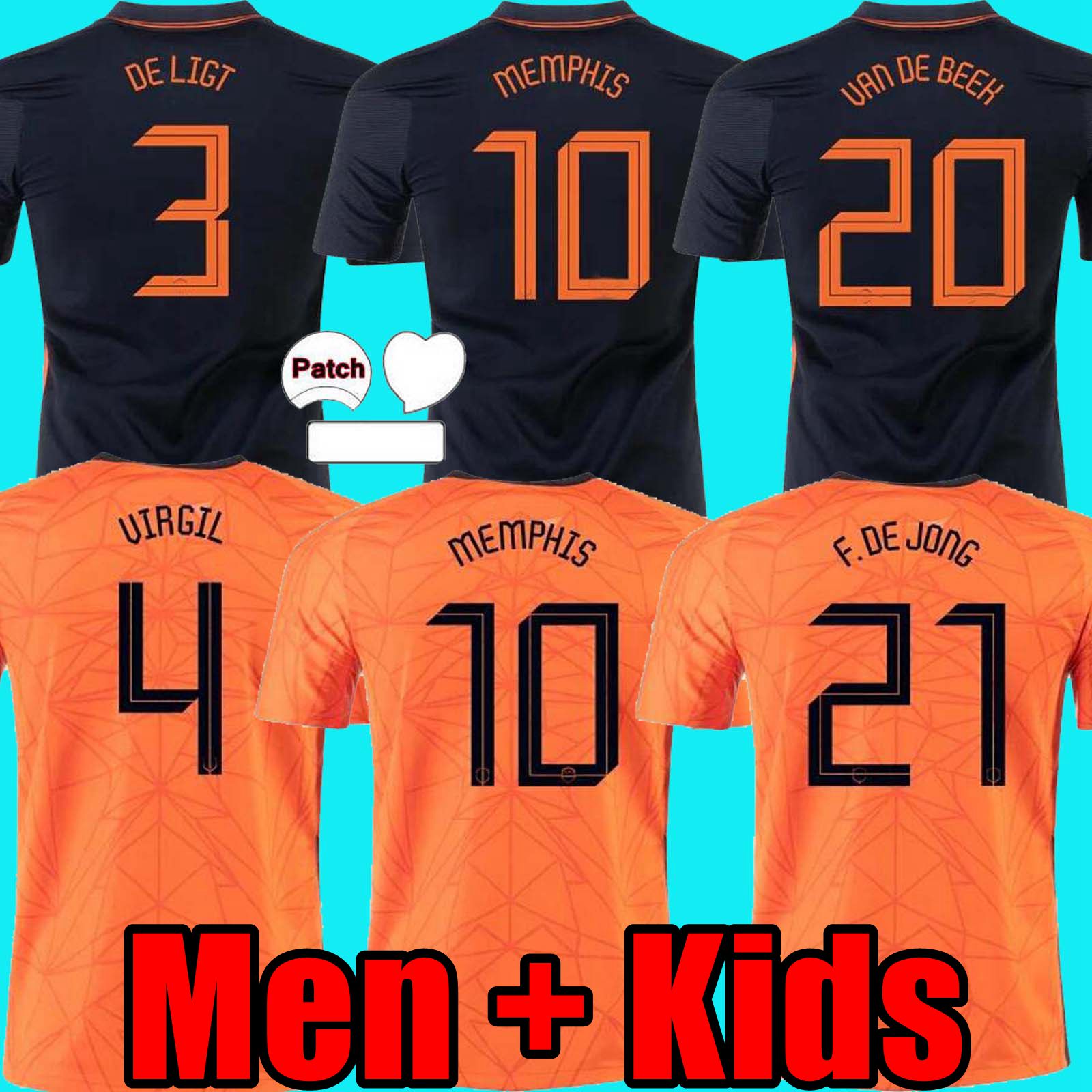 

2020 2021 Netherlands Jersey Mens Kids Kit DE LIGT Cruyff Soccer Jersey MEMPHIS Soccer Jersey Holland SNEIJDE Gullit WIJNALDUM PROMES DE JONG, Home