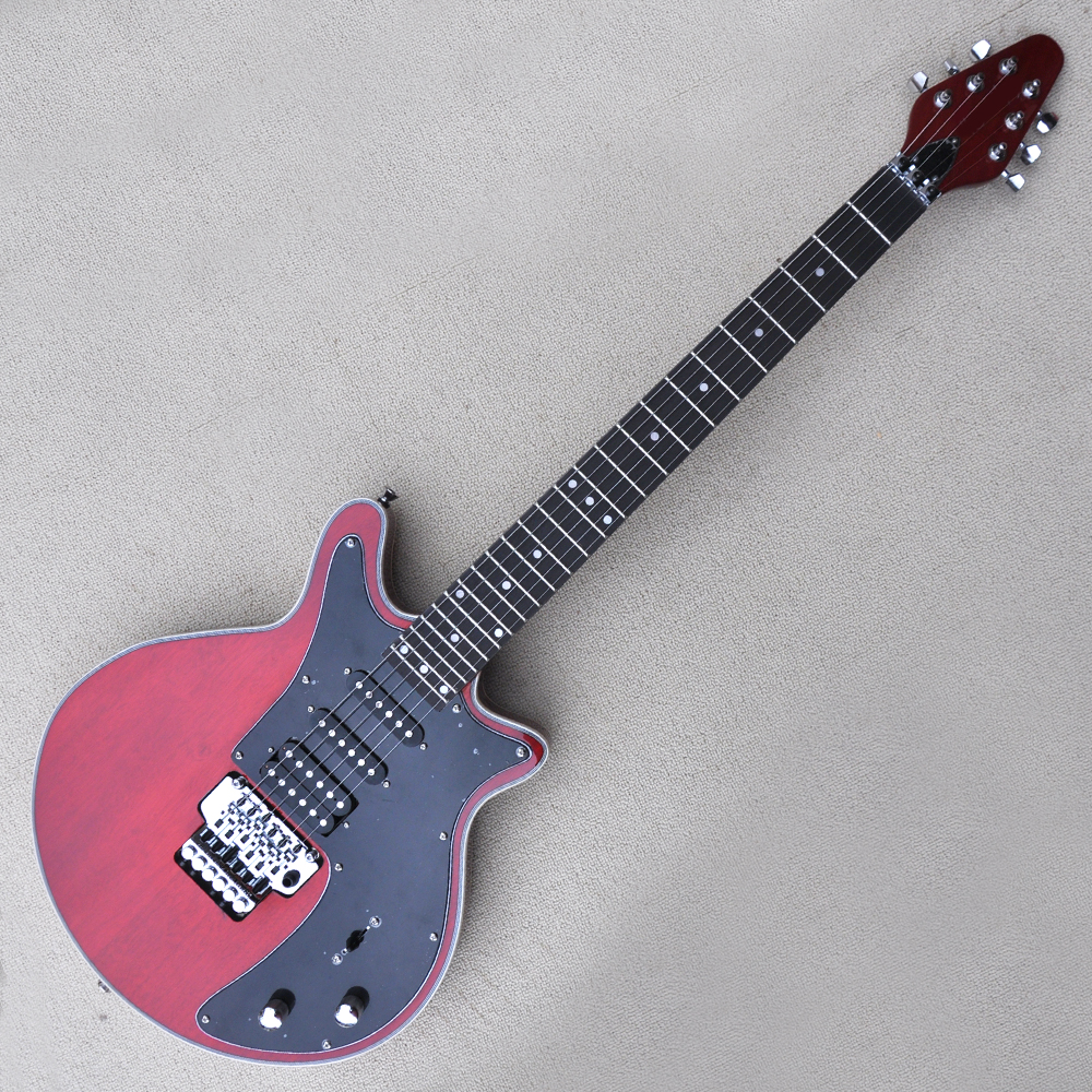 

Factory Red Unusual SHape electric guitar with Mahogany Body and neck,Chrome Hardware,rosewood fingerboard, can be customized
