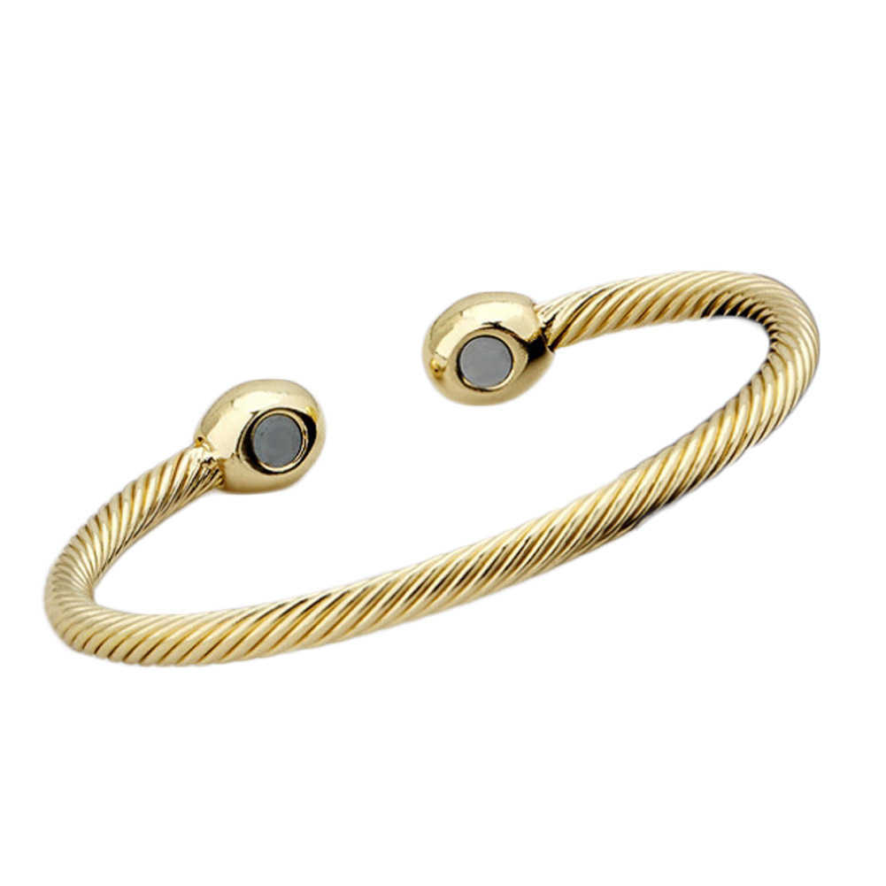 

Magnet Jewelry Health Care Energy Bracelets Bangles Healing Copper Magnetic Therapy Bracelet Twisted Open Cuff Bangle Q0719