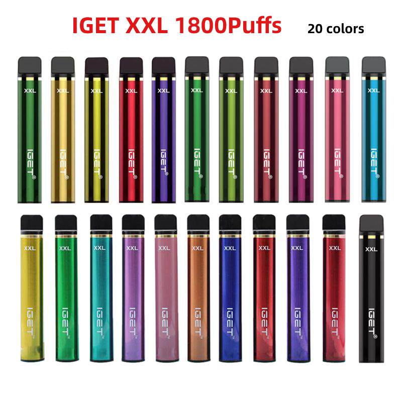 

Iget XXL Disposable Pod Device Kit 1800 Puff 950mAh 7ml Vape Stick 20 colors For BANG duo Lite Plus Max Flow