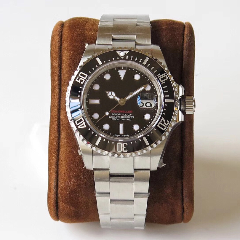 

U1 Factory Mens Watch Automatic Mechanical Ceramic Bezel 43mm RED 18ct Gold SEA-DWELLER Stainless Steel With Glide Lock Solid Clasp Men Watc, Slivery;brown