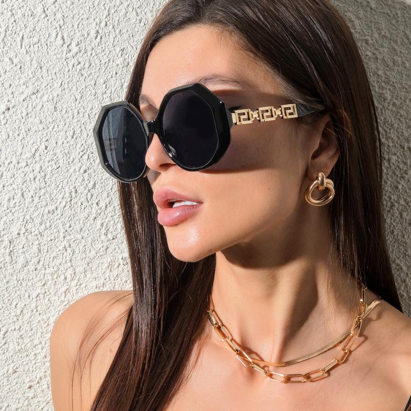 

Sunglasses Fashion Big Frame Polygonal Ladies Retro Street Shooting Trend Men And Women 2021