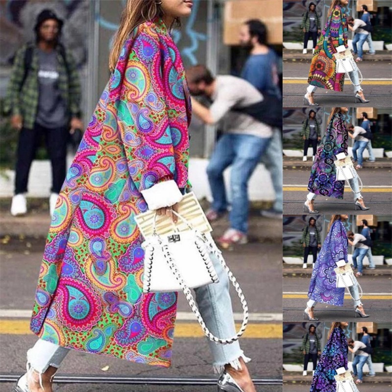 

Women's Jackets Spring Autumn Africa Clothing Cloak Of The Coat African Riche Bazin For Women Cardigan Long Printing S-5XL ROOY, Purple