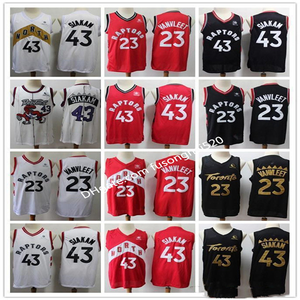 

2021 Mens Toronto Raptors Throwback Jerseys Pascal 43 Siakam Fred 23 VanVleet Basketball Jersey Basketball Shorts Black White, Black;red