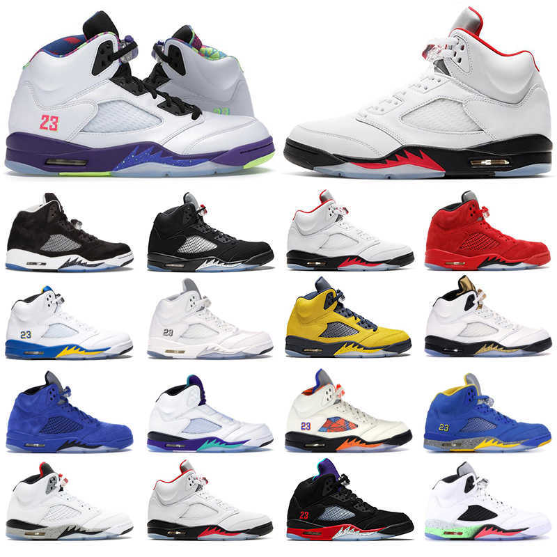 

New 5s men basketball shoes 5 Fire Red Alternate Grape What The Olympic Oregon Metallic White Cement Oreo mens trainers athletic sneakers