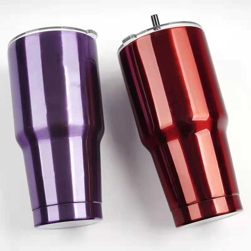 30oz Starbucks frosted black stainless steel straw cup Stanley solid color large capacity car portable water Mugs gift-image-737751249