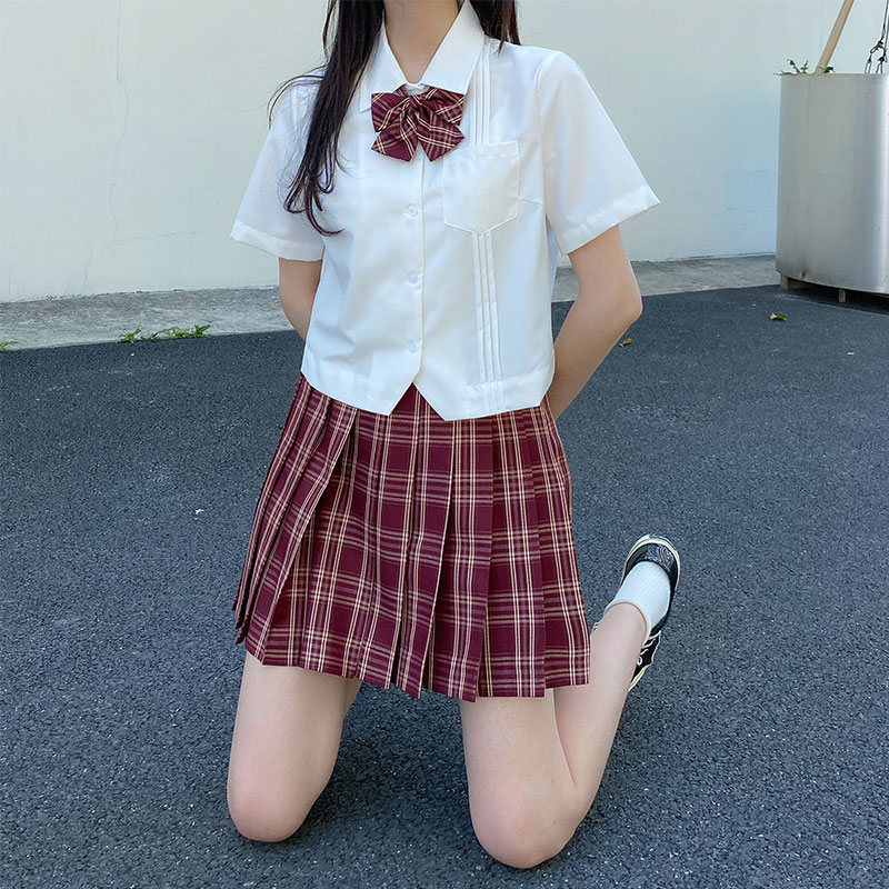 

femme womens crop tops 2021 summer preppy style plaid tie short sleeve shirt women vintage blouses (X1437), White