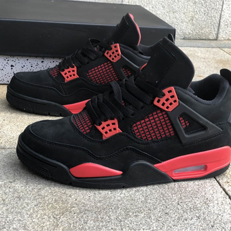 

Shoes Man Basketball Jumpman 4 4s Red Thunder Running Real Designer Sneakers Come, #1