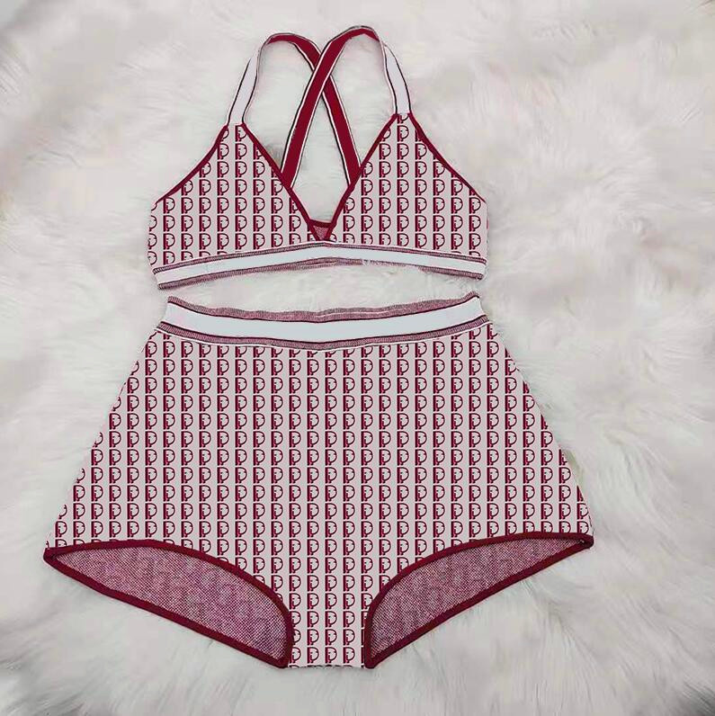 

Summer Sexy Bathing Suit Swimwear Full Letter Knitting Women Brand Bikini 4 Patterns Stripe Girl Swimsuit, #1