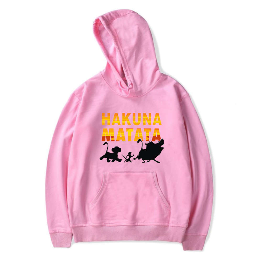 

style hakuna Matata casual spring and autumn hooded sweater with peripheral printing, Black