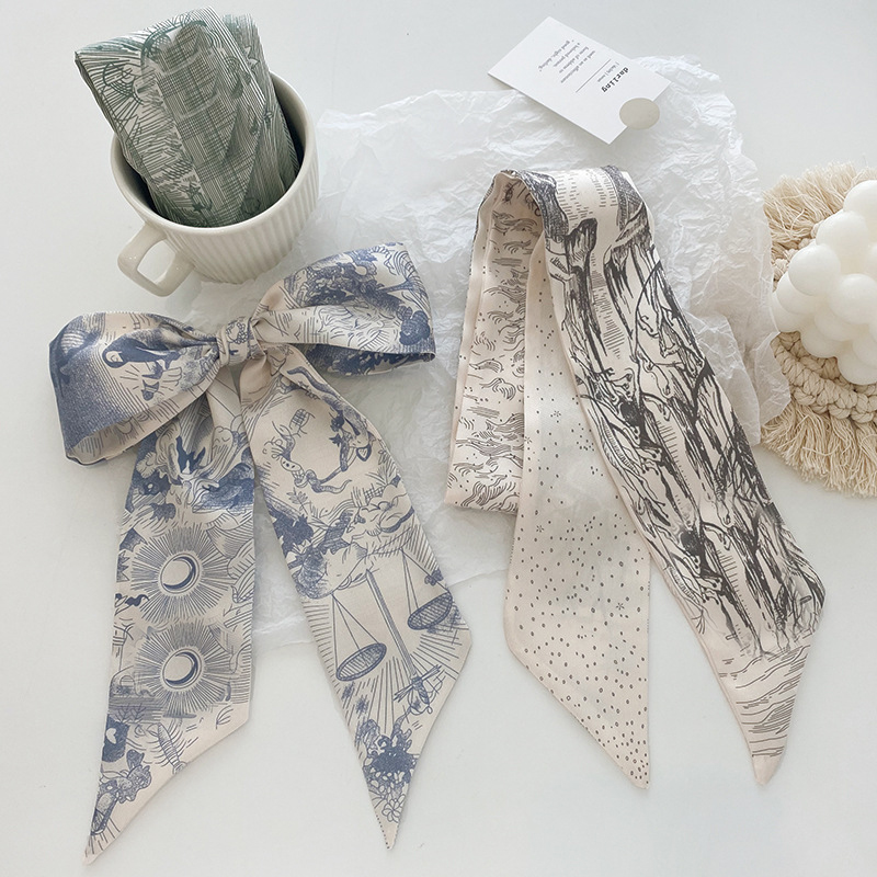 

2021 designer fashion quality luxury brand scarves women's neckerchief top silk scarf headband decoration 100*6cm