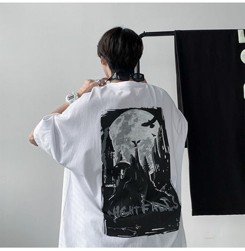 

GODLIKEU Men Women Tshirts Tops Hip Hop Punk Rock Gothic Tees Shirts Harajuku Fashion Casual Short Sleeve Loose Streetwear, White
