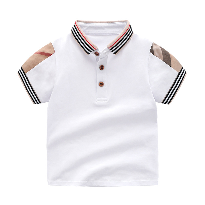 

New 2021 Summer Fashion Plaid Stripes Kids Baby Boys Clothes Unisex Short Sleeve T-shirt Toddler Girls Tops Clothing 1-6 Years, T-shirt white