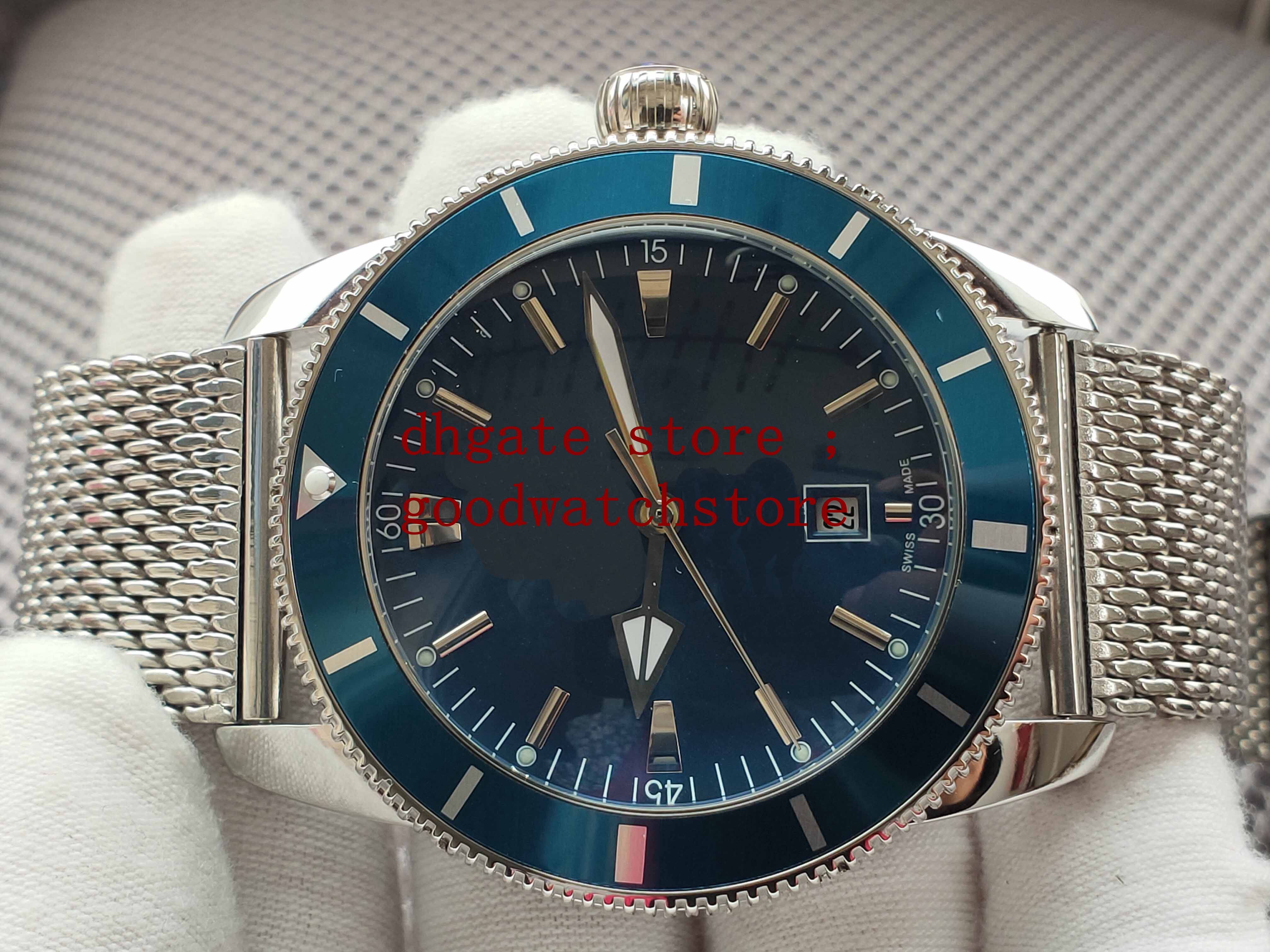 

Luxury Men's watches 46MM 316L Stainless steel Movement Mechanical Automatic Mens Watch Men blue dial Wristwatches