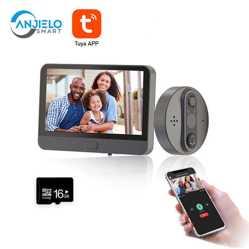 

Smart WiFi Video Doorbell Peephole Viewer Home PIR Motion Detection Security Monitor Tuya APP Remote Control Doorbells