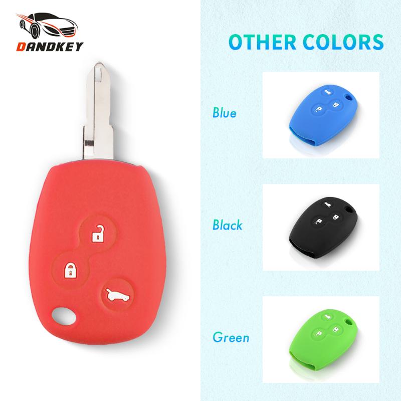 

Keychains Dandkey 2/3 Buttons Silicone Car Key Cover Remote Case For Renault Kangoo Sandero DACIA Scenic Megane Captur Twingo Modus, Silver