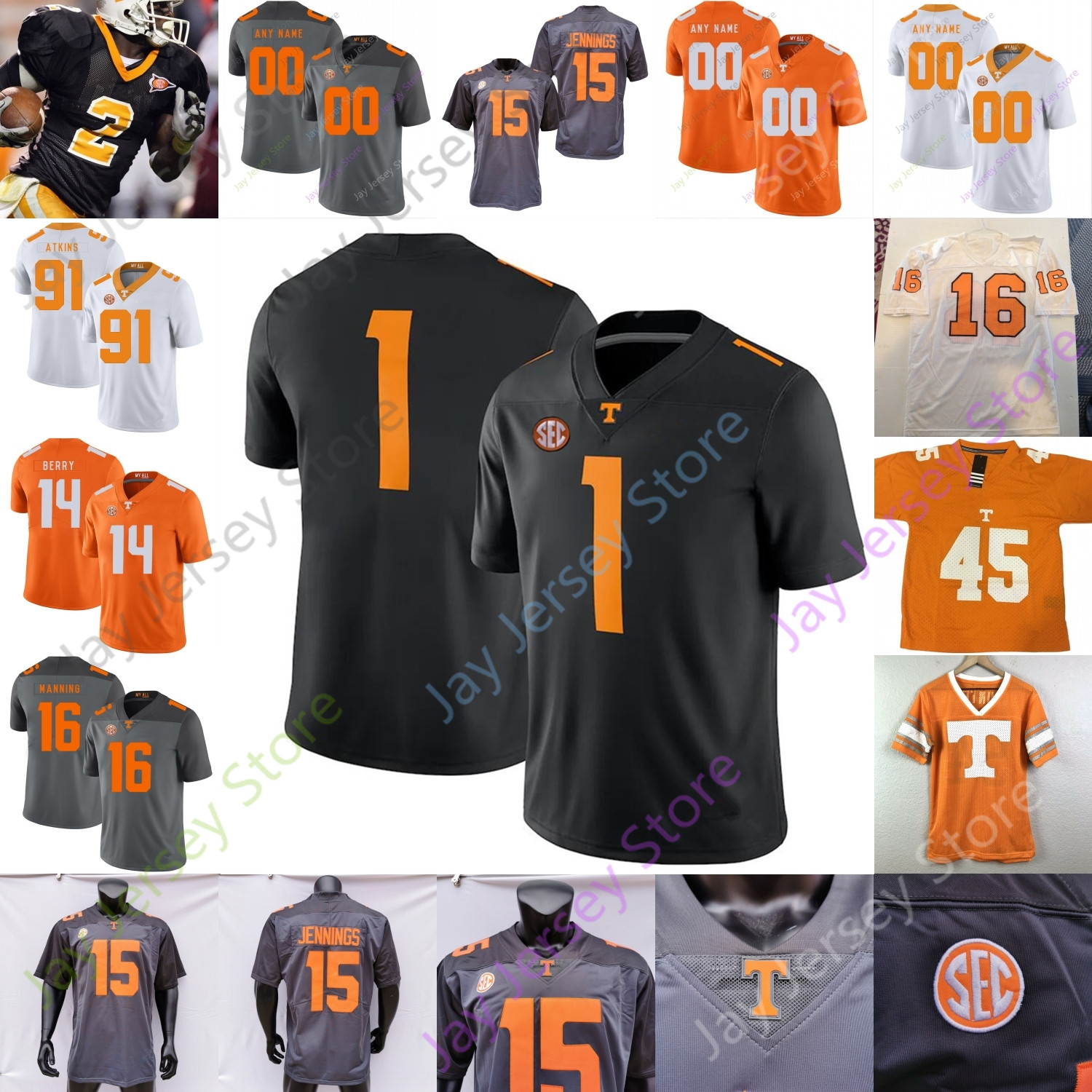 

2021 Tennessee Volunteers Football Jersey NCAA College Peyton Manning Alvin Kamara Jauan Jennings Joe Milton III Jabari Small Tiyon Evans Jalin Hyatt Tillman, Orange vii