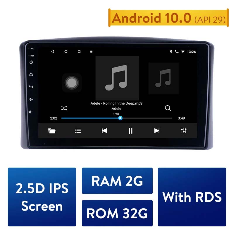 

2Din RAM 2GB Android 10.0 Car dvd Radio Player for 1998-2002 TOYOTA LAND CRUISER VX(J100-101) Multimedia Support RDS