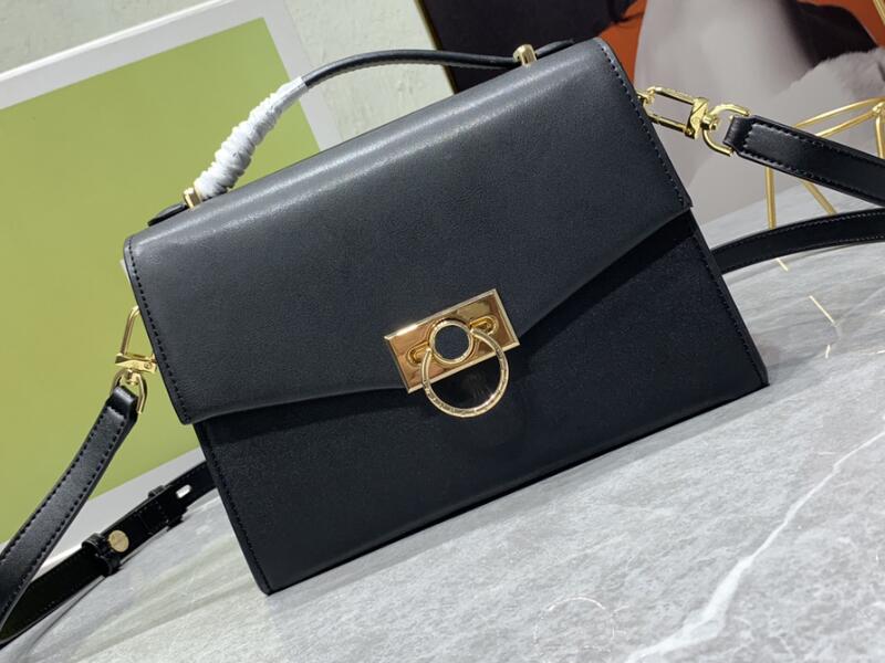 

Realfine888 Bags 3A 25cm Hendrix Medium Two-Tone Logo Messenger Shoulder Handbags Purse For Women with Dust Bag, Hendrix m 25cm 3a_06