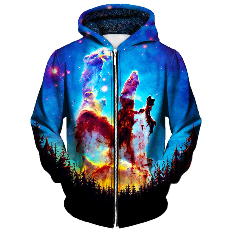 

Electronic color sound pattern men s Zip-up Hoodie visual impact party top punk goth round neck high quality sweatshirt hoodie, Black