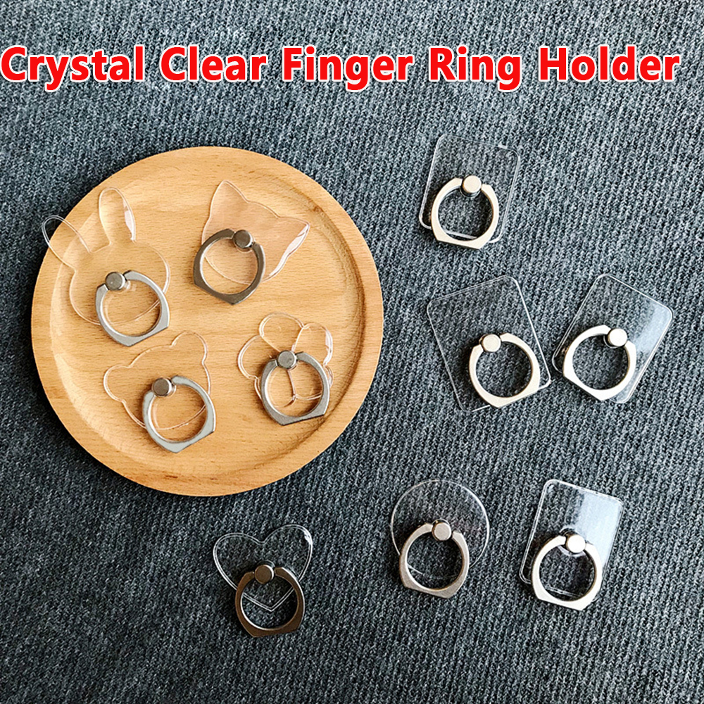 

Crystal Clear Finger Ring Holder MONTS 360 degree Cell phone Stand Bracket Universal for iphone 12 samsung Huawei XIAOMI LG MOTO cellphone, Mixed /message the one you need