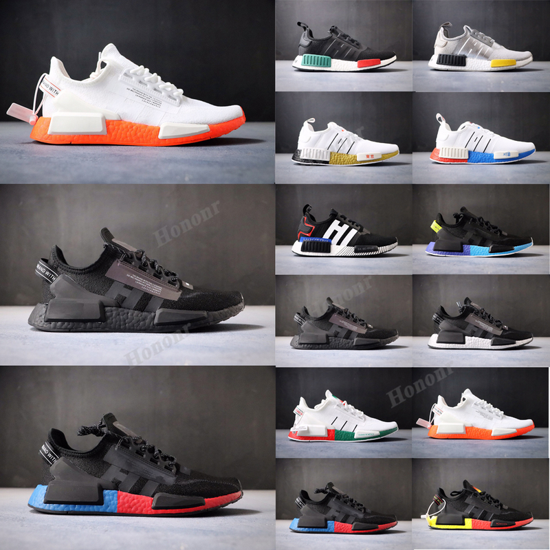 

NMD R1 V2 runner shoes mens sneakers white metallic gold orange red blue carbon shock yellow iridescent triple black men women trainers