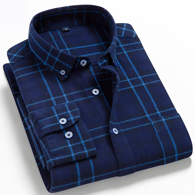 

Mens Plaid Flannel Shirts 100% Cotton Slim Fit Male Casual Long Sleeve Shirt Soft Comfortable Breathable High Quality, Dtf03