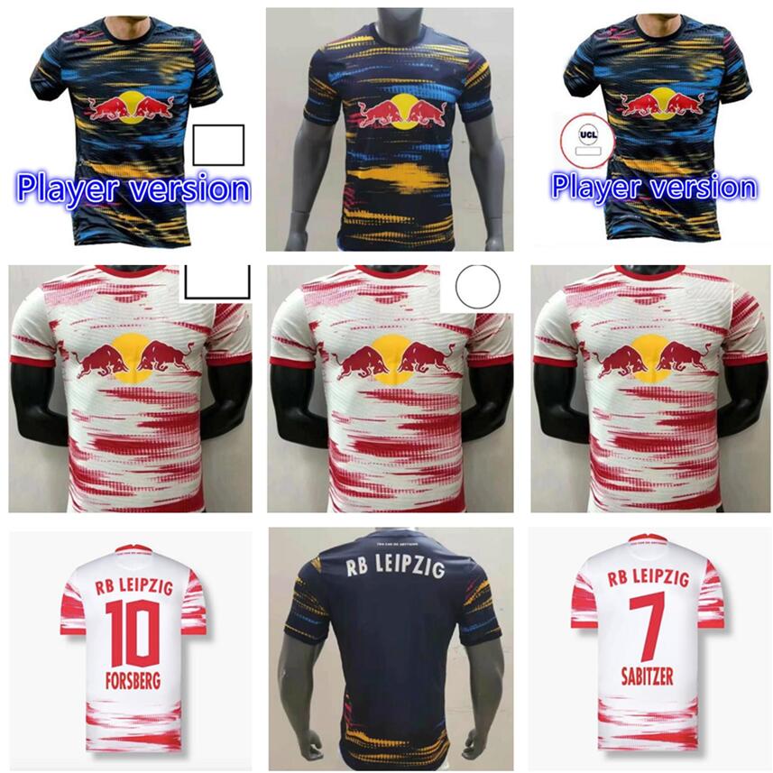 

Player version 21 22 RBL Soccer Jerseys SABITZER 2021 2022 ADAMS SORLOTH NKUNKU FORSBERG Football Shirt ANGELINO POULSEN OLMO Jersey, Black;yellow
