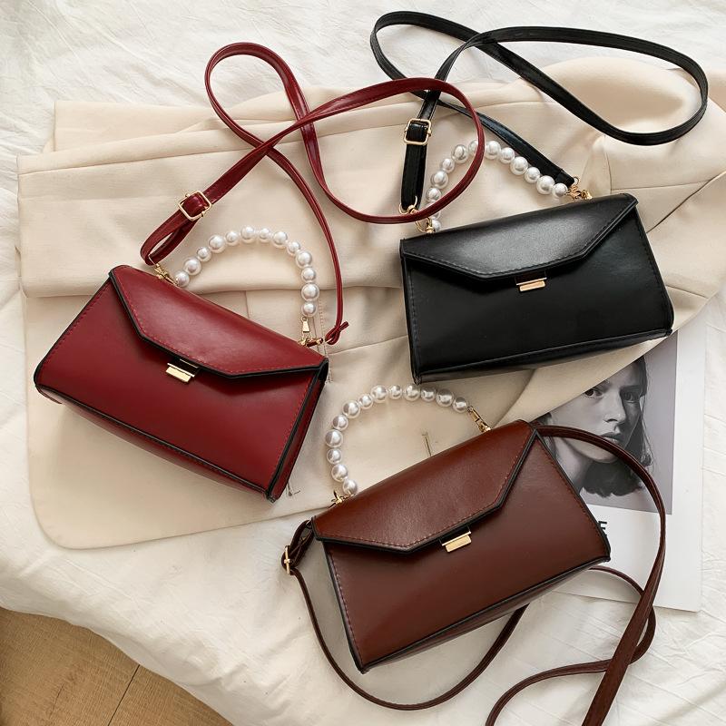 

Evening Bags Retro Women's Bag 2021 Simple Fashion Textured Pearl Messenger Shoulder Underarm For Women, Black