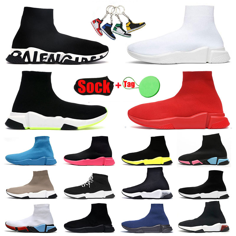 

Classic Sock High quality Shoes Graffiti clear sole volt Triple White Black Arrival Speed Trainers Socks Boots Professional Men Women Jogging Balencaiga EUR 45, B19 clear sole volt