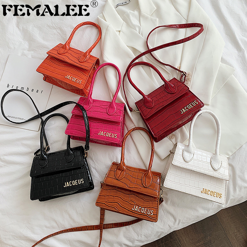 

Small Alligator Square Womens Handbag Designer Brand Leather Shoulder Bag Tote Crossbody Bags for Women 2020 Purse sac C0603, Red