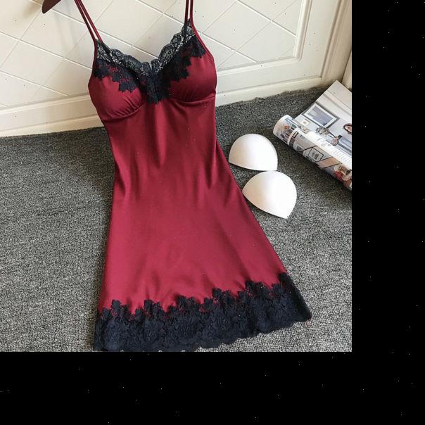 

lace backless patchwork women sleepwear v neck suspenders babydoll nightgowns clothing night dress, Black;red