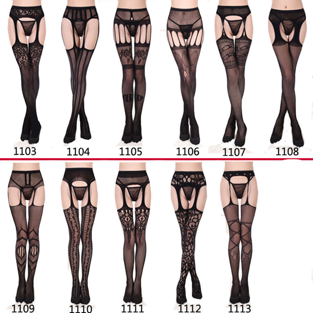 

underwear lace transparent suspender black Sexy no off waist fishing net stockings non slip Garter, Black;white