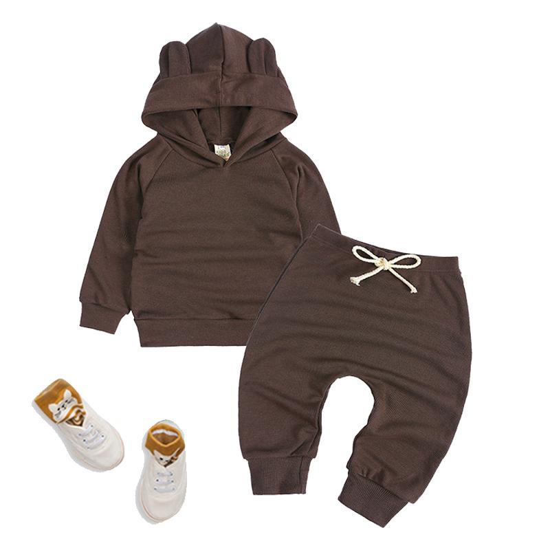

Clothing Sets 2021 Autumn Children's Wear Boys' Fashion Plaid Leisure Suit Baby Pure Cotton Sweater + Pants Two-piece Sports, White