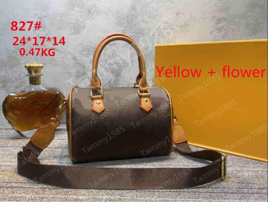 

Middle Size:24cm Fashion bags old flower Handbags Purse Classic women's Messenger bag shoulder Lady Cross body Totes Boston travel Us warehouse, Black