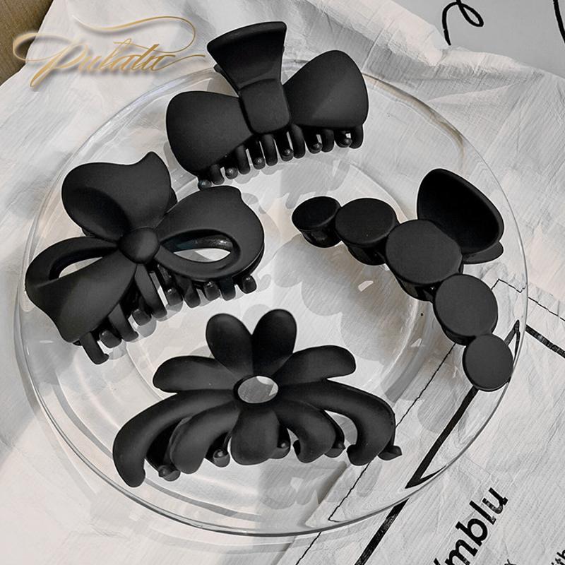 

Hair Clips & Barrettes PULATU Concise Black Korean Accessories For Women Bathe Claw Clip Classic Acrylic Jewelry, Golden;silver